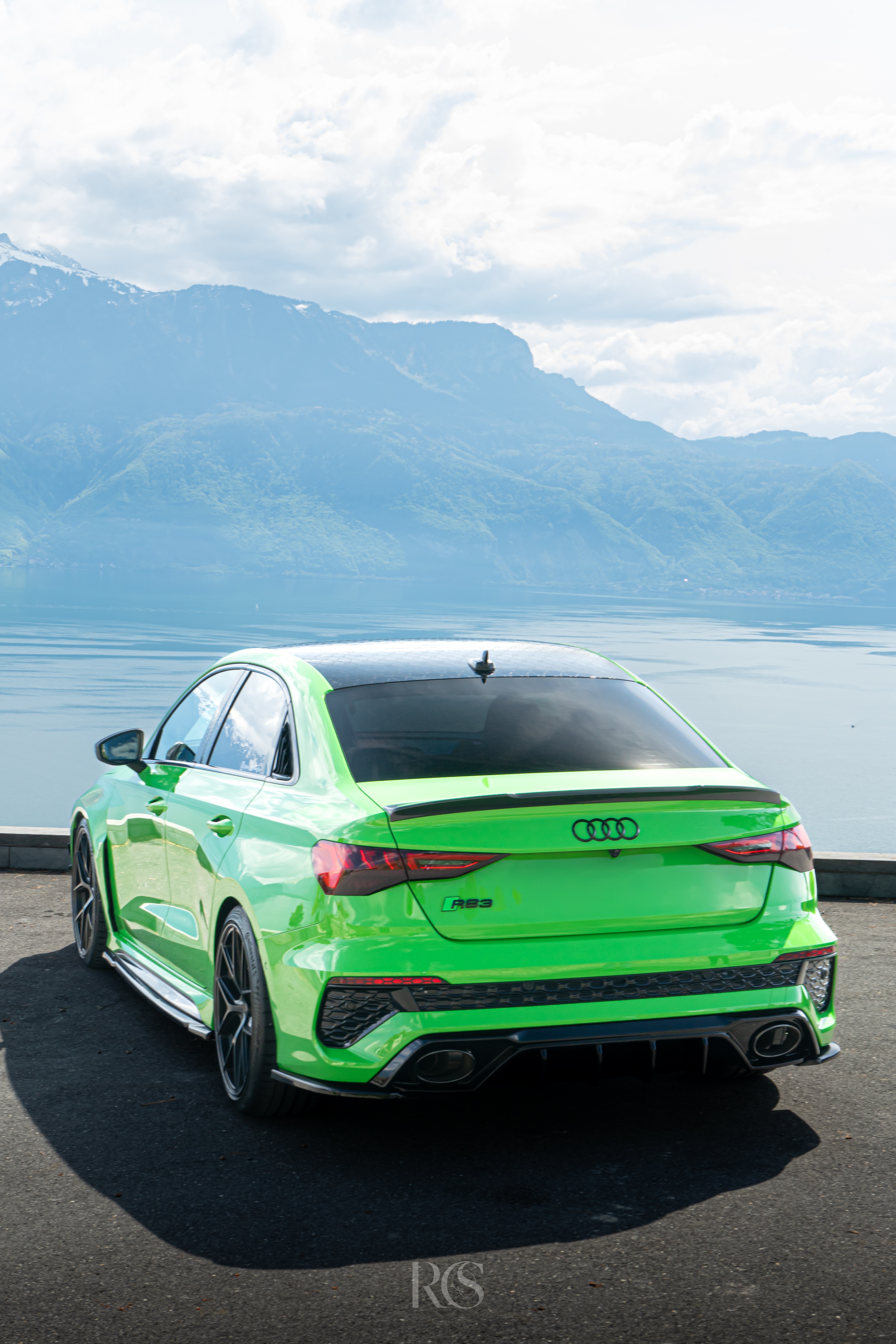 Audi RS3 en séance photo automobile, Suisse